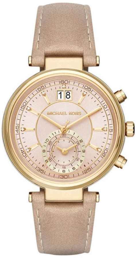 michael kors sawyer mk2529|Women's Michael Kors Sawyer Chronograph Tan .